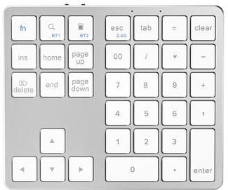 K-35 Bluetooth Toetsenbord Slim 35 Toetsen Computer Laptop Toetsenbord Tablet Accessoires - Zilver Wit