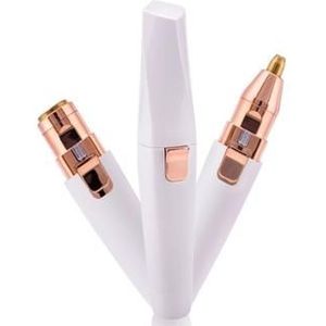 BZ-202 2-in-1 wenkbrauw- en gezichtshaarverwijderaar - Wit