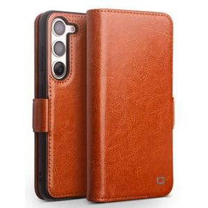 Samsung Galaxy S23 5G Qialino Classic Wallet Leren Hoesje - Lichtbruin