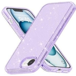 iPhone 16e Stijlvolle Glitter Series Hybride Hoesje - Paars