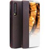 Qialino Smart View Huawei P30 Leren Flip Case - Bruin