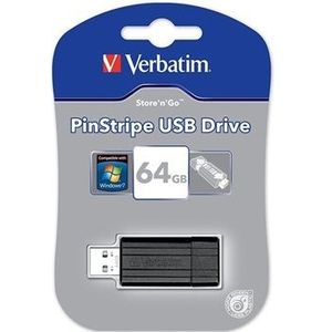 Verbatim PinStripe USB-stick - Zwart - 64GB