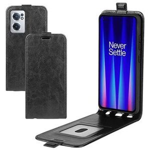 OnePlus Nord CE 2 5G Verticale Flip Case met Kaarthouder - Zwart