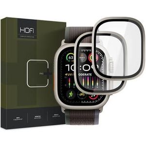 Apple Watch Ultra/Ultra 2 Hofi Glass Ring Gehard glazen schermbeschermer - 49mm - 2 Stu. - Titanium