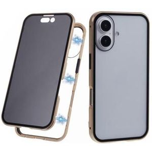 iPhone 16 Plus Magnetisch Hoesje met Gehard Glas - Privacy - Goud