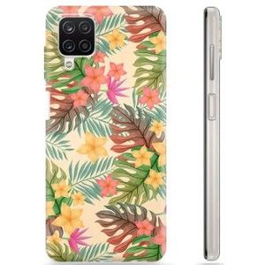 Samsung Galaxy A12 TPU Hoesje - Roze Bloemen