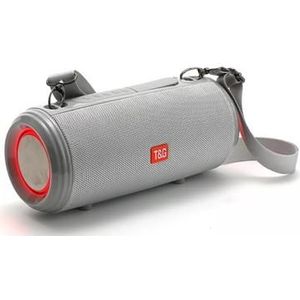 T&G TG537 RGB Lichte Bluetooth Luidspreker Krachtige Waterdichte Draagbare Computer Subwoofer Luidspreker Ondersteuning FM TF Kaart - Grijs