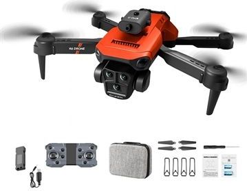XKJ K6 MAX 3-Camera Obstacle Avoidance Drone HD Luchtfotografie Opvouwbare Quadcopter RC Vliegtuig met enkele batterij - Oranje