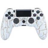 Draadloze gamecontroller gamepad voor PS4 game joystick met luidspreker en stereo hoofdtelefoonaansluiting - Witte barst