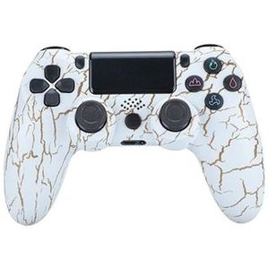 Draadloze gamecontroller gamepad voor PS4 game joystick met luidspreker en stereo hoofdtelefoonaansluiting - Witte barst