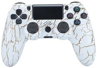 Draadloze gamecontroller gamepad voor PS4 game joystick met luidspreker en stereo hoofdtelefoonaansluiting - Witte barst
