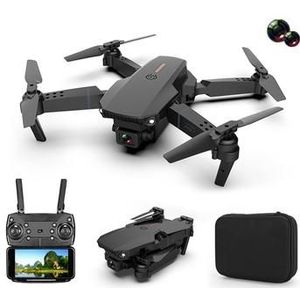 E88 opvouwbare drone luchtfoto's HD Quadrocopter hoogte vast te houden RC vliegtuig met 4K dubbele camera's - zwart