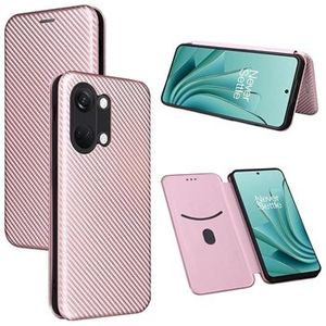 OnePlus Ace 2V/Nord 3 Flip Hoesje - Koolstofvezel - Rose Gold