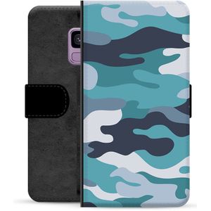 Samsung Galaxy S9 Premium Portemonnee Hoesje - Blauw Camouflage