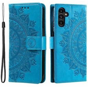 Samsung Galaxy A34 5G Mandala Series Wallet Case - Blauw