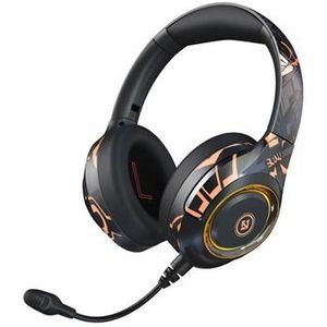EL-A2 Opvouwbare Gaming Headset Graffiti Coole Hoofdtelefoon met Microfoon Bluetooth Hoofdtelefoon - Zwart