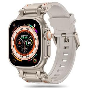 Apple Watch Series Ultra 2/Ultra/10/9/8/SE (2022)/7/SE/6/5/4/3/2/1 Tech-Protect Delta Pro bandje - 49mm/46mm/45mm/44mm/42mm - Sterrenlicht / Titanium