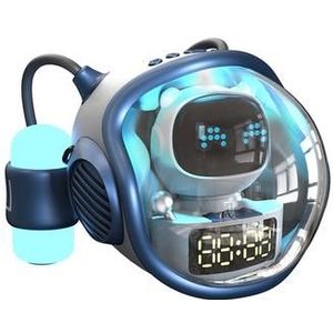 M60 Ruimteschip AI Bluetooth Luidspreker met Wekker - Dubbele RGB-verlichting, TF / FM-ondersteuning - Blauw / Wit