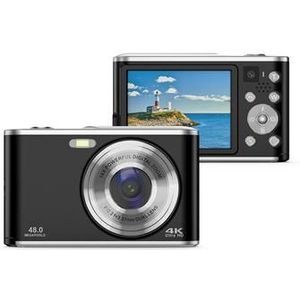 DC306L-AF Digitale camera met twee lenzen voor en achter autofocus 16X zoom voor vloggende tieners - zwart