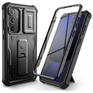 Samsung Galaxy S24 FE Tech-Protect Kevlar Cam+ Hoesje - Schermbeschermer, Camerabeveiliging, Kickstand - Zwart