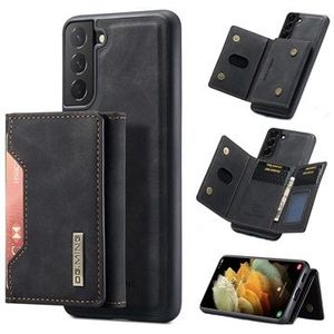 DG.Ming M2 Samsung Galaxy S21 FE 5G Hybride Hoesje met Portemonnee - Zwart
