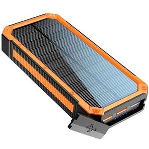 Lippa 20000mAh Solar Powerbank - PD 18W - Zwart