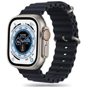 Apple Watch Ultra 2/Ultra/9/8/SE (2022)/7/SE/6/5/4 Tech-Protect Iconband Pro TPU-riem - 49mm/45mm/44mm/42mm - Zwart