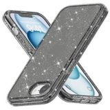 iPhone 16e Stijlvolle Glitter Series Hybride Hoesje - Zwart