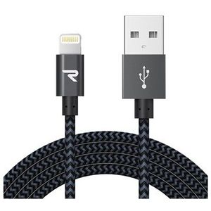 Saii Rampow Gevlochten Lightning-kabel - iPhone, iPad, iPod - 2m - Grijs