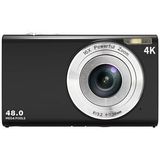 DC402-AF 4K Kids 48MP Digitale Camera Auto Focus 16X Digitale Zoom Vlogging Camera voor Tieners - Zwart