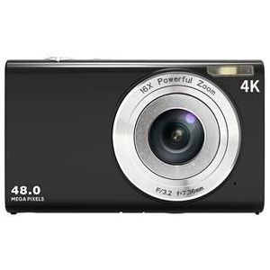 DC402-AF 4K Kids 48MP Digitale Camera Auto Focus 16X Digitale Zoom Vlogging Camera voor Tieners - Zwart