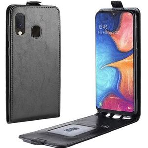 Samsung Galaxy A20e Verticale Flip Case met Kaartsleuf - Zwart