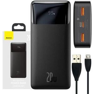 Baseus Bipow digitale 20W Power Bank 20000mAh - Zwart