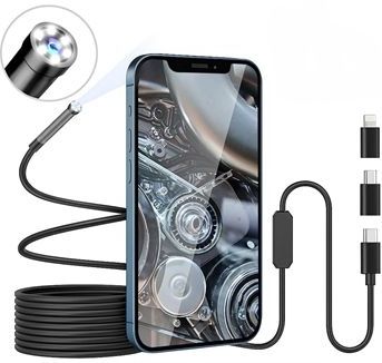 Waterdichte 8mm endoscoopcamera voor iPhone, iPad, smartphones, tablet - 3m