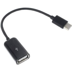 USB 3.1 Type-C / USB 2.0 OTG Kabel Adapter - 15cm - Zwart