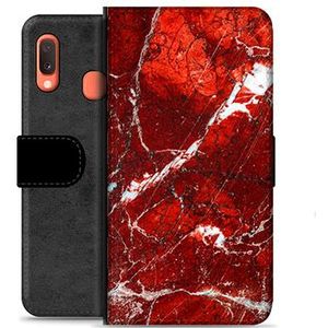 Samsung Galaxy A20e Premium Wallet Hoesje - Rood Marmer