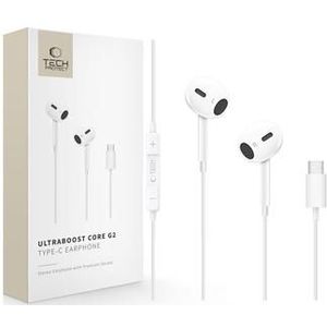 Tech-Protect - Ultraboost Core G2 - Koptelefoon - Wit - Bedraad