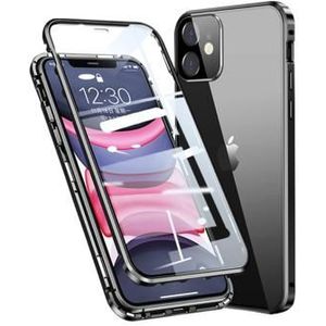 iPhone 11 Magnetisch Cover met Gehard Glas - Zwart