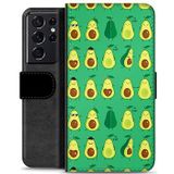 Samsung Galaxy S21 Ultra 5G Premium Portemonnee Hoesje - Avocado Patroon