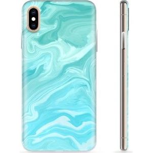 iPhone XS Max TPU-hoesje - blauw marmer