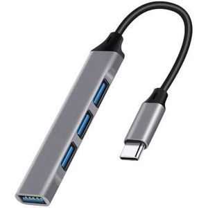 4-in-1 USB-C Hub met 1x USB 3.0 + 3x USB 2.0 - Grijs