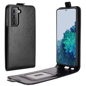 Samsung Galaxy S21 5G Verticale Flip Case met Kaartsleuf - Zwart