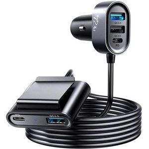 Joyroom JR-CL05 5-Poort Snelle Autolader - 2x PD USB-C, 3x QC3.0 USB - 72W