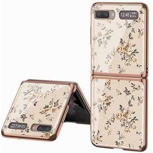 GKK Bloemenpatroon Samsung Galaxy Z Flip Case - Beige