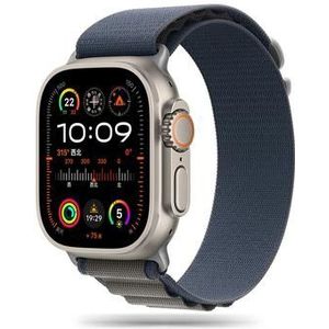 Apple Watch Series Ultra 2/Ultra/9/8/SE (2022)/7/SE/6/5/4/3/2/1 Tech-Protect Nylon Pro Bandje - 49mm/45mm/44mm/42mm - Navy / Grijs