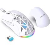 HXSJ T26 RGB draadloze muis met achtergrondverlichting / Bluetooth-muis 4800 DPI - Wit