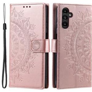 Samsung Galaxy A36 Mandala Series Portemonnee-hoesje - Rose Gold