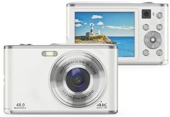 DC306L-AF Digitale camera met twee lenzen voor en achter autofocus 16X zoom voor vloggende tieners - Wit