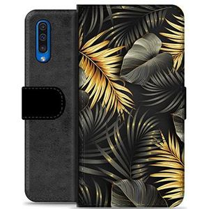 Samsung Galaxy A50 Premium Portemonnee Hoesje - Gouden Bladeren