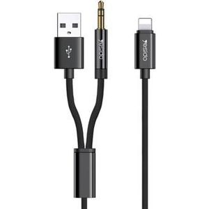Yesido YAU18 2-in-1 Lightning AUX & Oplaadkabel - 1.2m